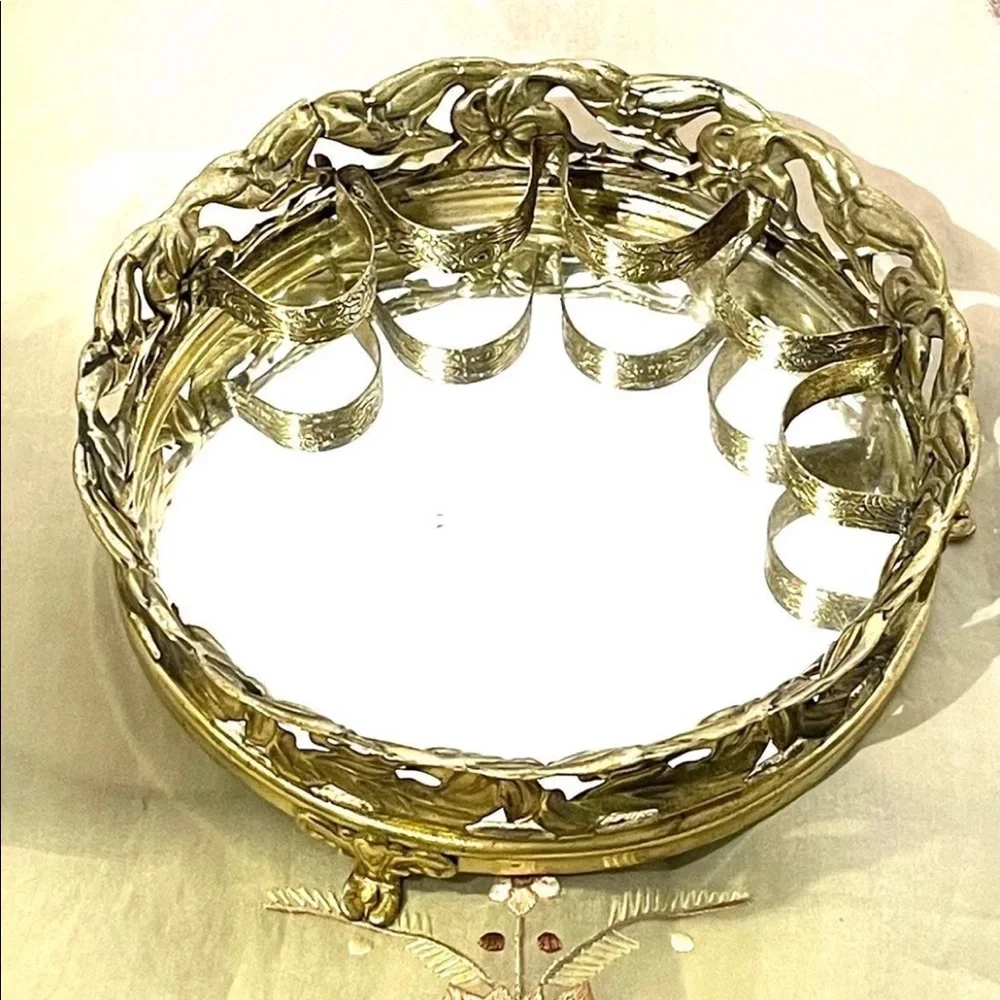 Vintage Gilt Mirrored Lipstick Holder